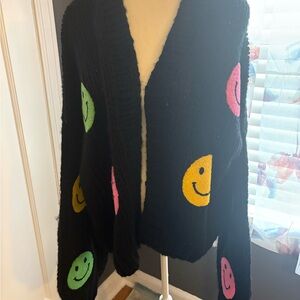 Dressed in LALA Colorful Smiley Face Women's Sweater